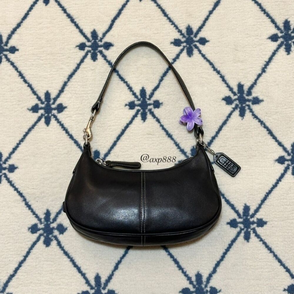 Coach Vintage Y2K Hampton Demi Hobo Crescent Shoulder Bag 2003 7593 - Black